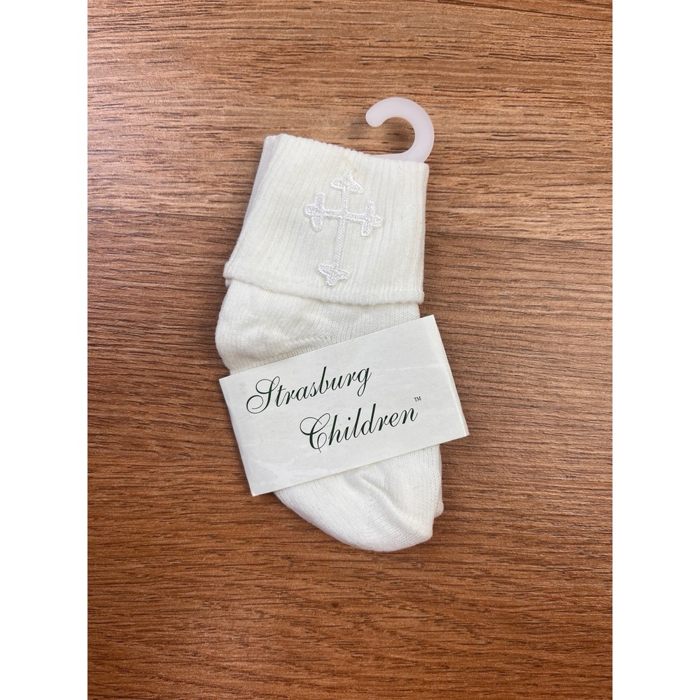 Strasburg Christening Newborn Infant White Socks Fits Shoe Size 0-1 NEW